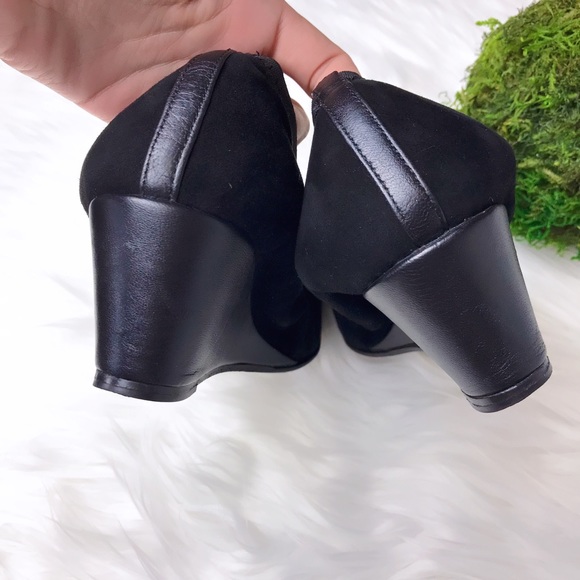 ANYI LU Rose Wedges Pump Black Suede - Picture 5 of 7